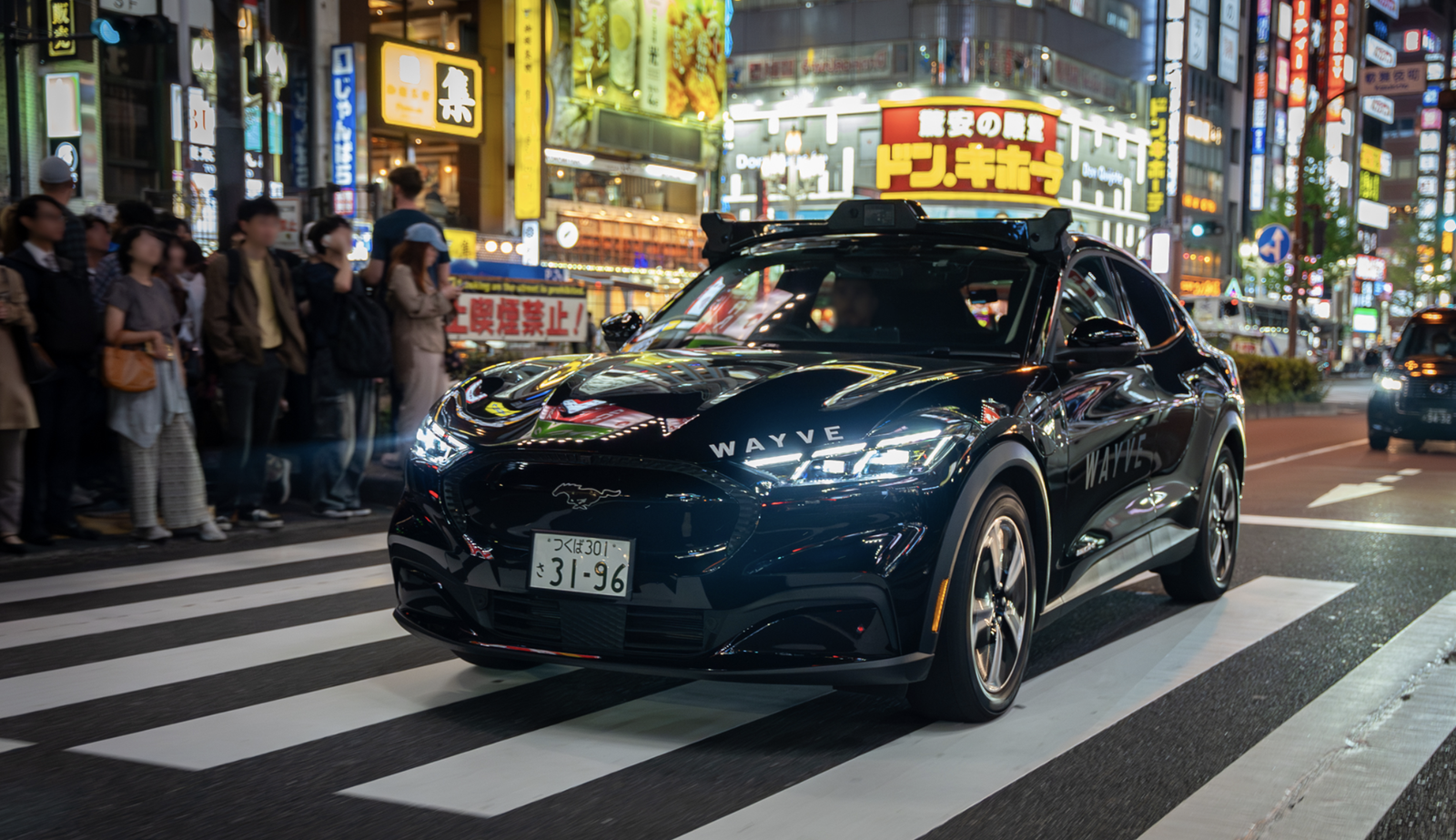A Wayve self-driving taxi